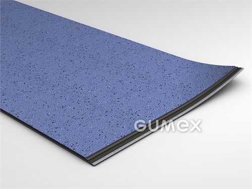 Podlahovina GRABO STOP 20JSK, hrúbka 2mm, šírka 2000mm, dezén hrubý povrch, PVC, samozhášavá (EN 45545-2), modrá